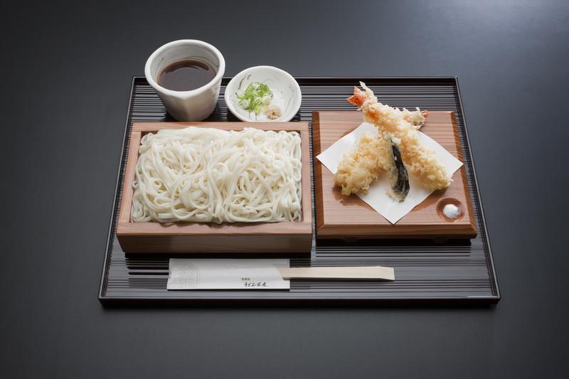 海老天ぷらざるうどん